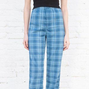 Brandy Melville/John Galt/Tilden High-Rise Blue Plaid Pants/One Size